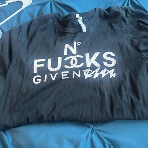 Black Graphic T-Shirt with Bold White Print